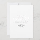 ミニマモダンリストフローラブーケ結婚ブラック サンキューカード (裏面)