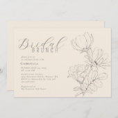 ミニマモダンリストフローラライトベージュブライダルブランチ 招待状 (正面/裏面)