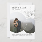 ミニマモダンリストフローラ結婚の写真 招待状 (正面)