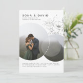 ミニマモダンリストフローラ結婚の写真 招待状 (スタンド正面)