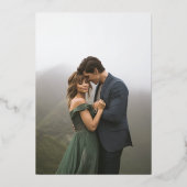 ミニマモダンリストフローラ結婚の写真 箔招待状 (裏面)