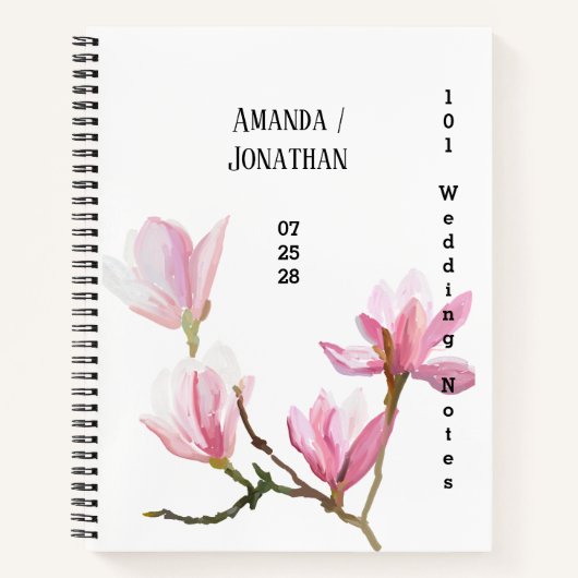 ミニマモダンリストフローラ結婚ズゲストブック ノートブック (正面)