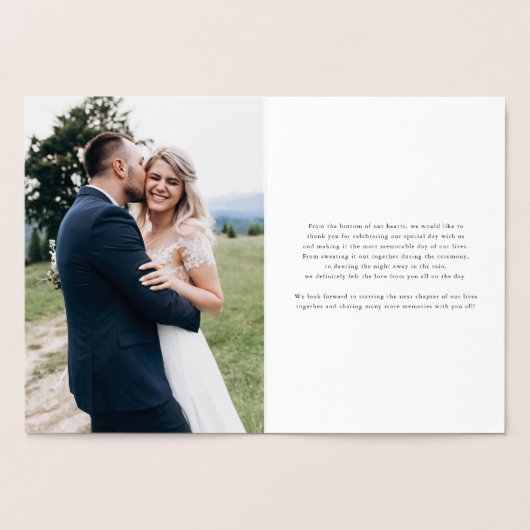 ミニマモダンリストフローラ結婚ブーケ 箔カード (内部)