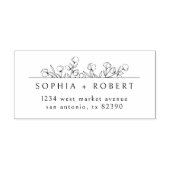 ミニマモダンリストフローラ結婚差出人住所 ラバースタンプ (インプリント)