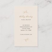 ミニマモダンリストフローラ金ゴールドとクリーム 名刺 (裏面)