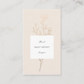 ミニマモダンリストフローラ金ゴールドとクリーム 名刺 (正面)