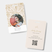 ミニマモダンリストフローラ金ゴールドパターン バッジ (表裏)