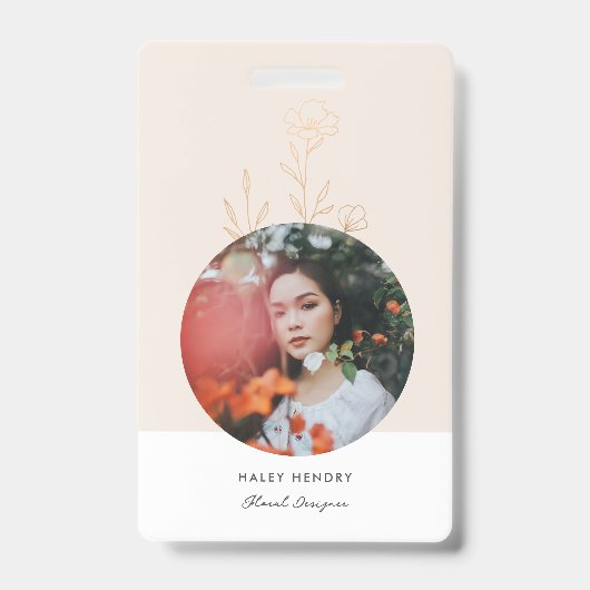 ミニマモダンリストフローラ金ゴールド バッジ (正面)