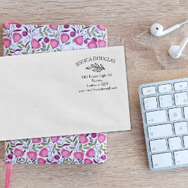 ミニマモダンリストフローラ、カスタム差出人住所 ラバースタンプ