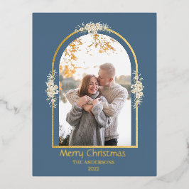 ミニマモダンリストフローラArchフォトグレー 箔シーズンポストカード