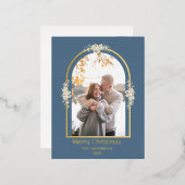 ミニマモダンリストフローラArchフォトグレー 箔シーズンポストカード (正面/裏面)