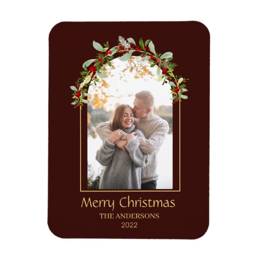 ミニマモダンリストフローラArchフォトブラウン マグネット (縦)