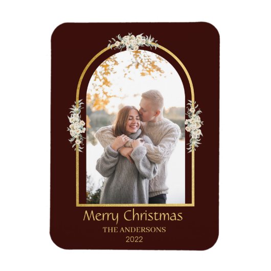 ミニマモダンリストフローラArchフォトブラウン マグネット (縦)