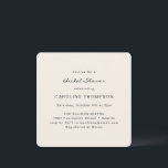 ミニマモダンリストブライダルシャワーアイボリースクエア 招待状<br><div class="desc">ミニマモダンリストブライダルシャワースクエア招待状インアイボリー</div>