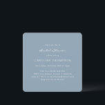 ミニマモダンリストブライダルシャワースクエアダスティブルー 招待状<br><div class="desc">ミニマモダンリストブライダルシャワースクエア招待状インほこりっぽいブルー</div>