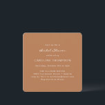 ミニマモダンリストブライダルシャワースクエアテラコッタ 招待状<br><div class="desc">ミニマモダンリストブライダルシャワースクエア招待状インボホテラコッタブラウン</div>