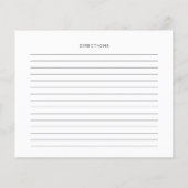 ミニマモダンリストブライダルシャワーレシピカード (裏面)