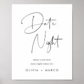 ミニマモダンリストブライダルシャワー日付JAR記号 ポスター (正面)