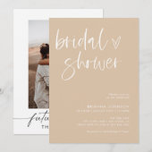 ミニマモダンリストブライダルシャワー |ボホブライダルインビ 招待状 (正面/裏面)