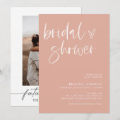 ミニマモダンリストブライダルシャワー |ボホブライダル 招待状 (正面/裏面)