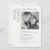 ミニマモダンリストブライダルシャワーB&W写真 招待状 (正面)