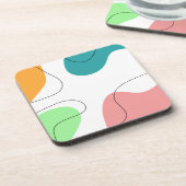 ミニマモダンリストブライトカラー抽象芸術アート コースター (左側)