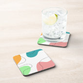 ミニマモダンリストブライトカラー抽象芸術アート コースター (右側)