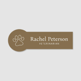 ミニマモダンリストブラウンポープリント獣医 名札