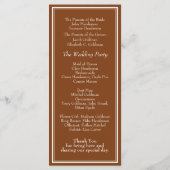 ミニマモダンリストブラウン結婚式 プログラム (裏面)