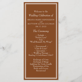 ミニマモダンリストブラウン結婚式 プログラム