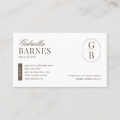 ミニマモダンリストブラウン&ホワイトはっきりした 名刺 (裏面)