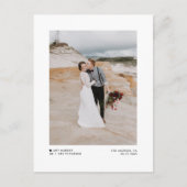 ミニマモダンリストブラックたった今結婚しましたフォト結婚ズ 案内ポストカード (正面)