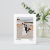 ミニマモダンリストブラックたった今結婚しましたフォト結婚ズ 案内ポストカード (スタンド正面)