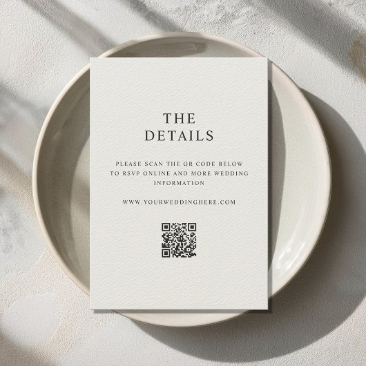 ミニマモダンリストブラックとベージュ色結婚ズ エンクロージャーカード