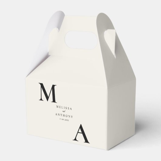 ミニマモダンリストブラックとベージュ色結婚ズ フェイバーボックス (正面サイド)