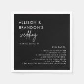 ミニマモダンリストブラックの結婚おもしろいファクトナプキン スタンダードカクテルナプキン (正面)