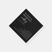 ミニマモダンリストブラックの結婚おもしろいファクトナプキン スタンダードカクテルナプキン (角)