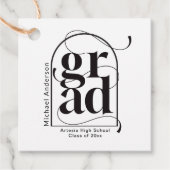 ミニマモダンリストブラックアーはっきりしたチ卒業 フェイバータグ (正面)