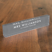 ミニマモダンリストブラックカスタム先生デスク デスクネームプレート (側面)