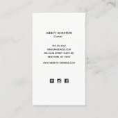 ミニマモダンリストブラックシルバーグラデーションストライプ 名刺 (裏面)