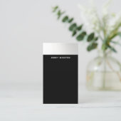 ミニマモダンリストブラックシルバーグラデーションストライプ 名刺 (スタンド正面)