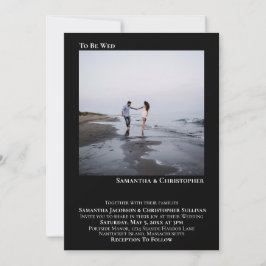 ミニマモダンリストブラックシンプルフォト結婚ズ 招待状