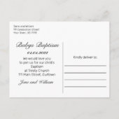 ミニマモダンリストブラックベビーバプテスマ 案内ポストカード (裏面)