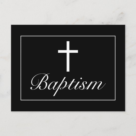 ミニマモダンリストブラックベビーバプテスマ 案内ポストカード (正面)
