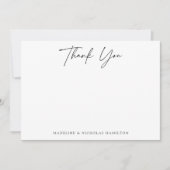 ミニマモダンリストブラックボタニカルサンキュー ノートカード (正面)