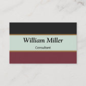 ミニマモダンリストブラックマルーンストライプ選手 名刺 (正面)