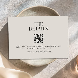 ミニマモダンリストブラック&アイボリーシック結婚ズ エンクロージャーカード