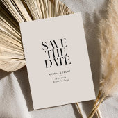 ミニマモダンリストブラック&アイボリーシック結婚ズ セーブザデート