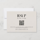 ミニマモダンリストブラック&アイボリーシック結婚ズ 出欠カード (正面)