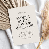 ミニマモダンリストブラック&アイボリーシック結婚ズ 招待状